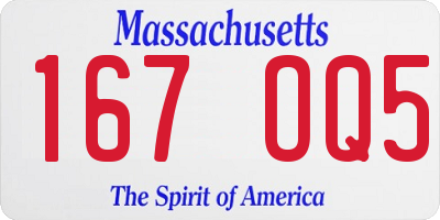 MA license plate 167OQ5