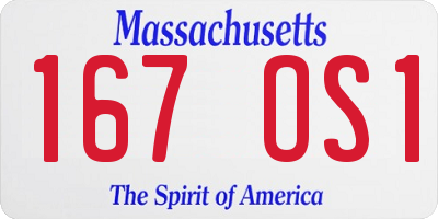 MA license plate 167OS1