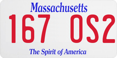 MA license plate 167OS2