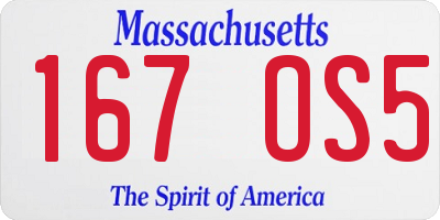 MA license plate 167OS5