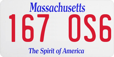 MA license plate 167OS6