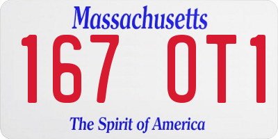 MA license plate 167OT1