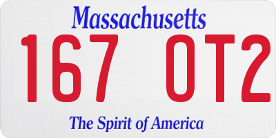 MA license plate 167OT2