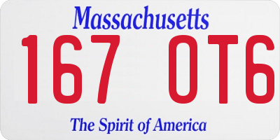 MA license plate 167OT6
