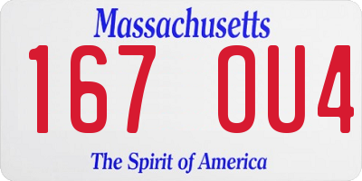 MA license plate 167OU4