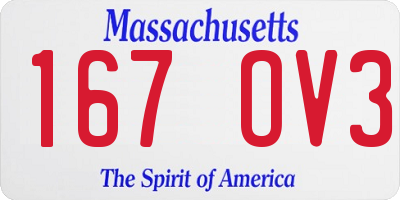 MA license plate 167OV3
