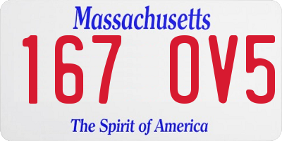 MA license plate 167OV5