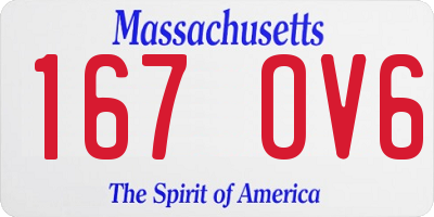 MA license plate 167OV6