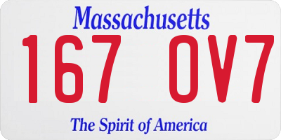 MA license plate 167OV7