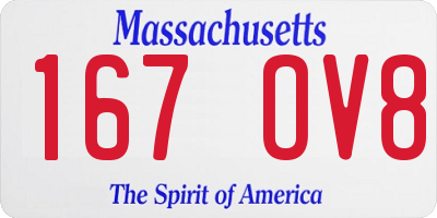 MA license plate 167OV8