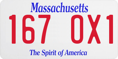 MA license plate 167OX1