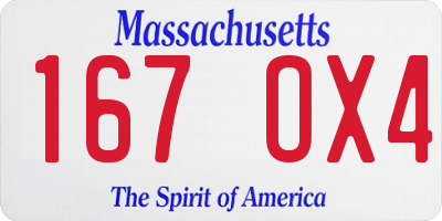 MA license plate 167OX4