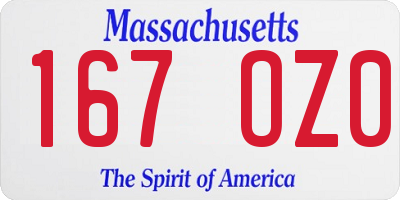 MA license plate 167OZ0