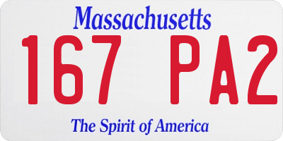 MA license plate 167PA2