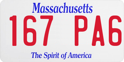MA license plate 167PA6