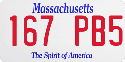 MA license plate 167PB5