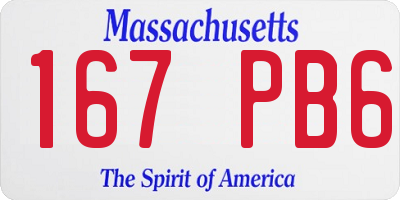 MA license plate 167PB6