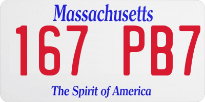 MA license plate 167PB7
