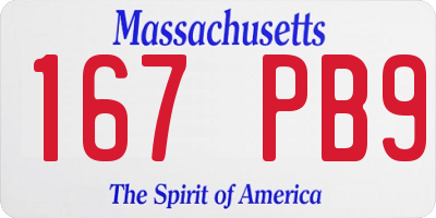 MA license plate 167PB9