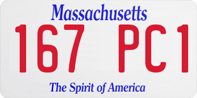 MA license plate 167PC1