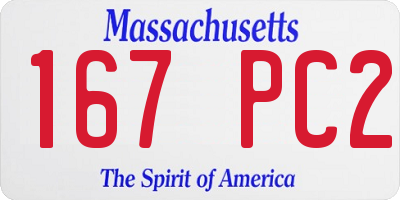 MA license plate 167PC2