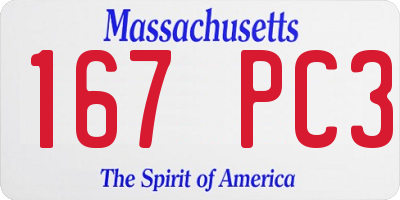 MA license plate 167PC3