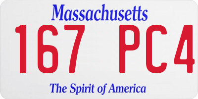 MA license plate 167PC4