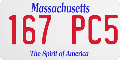 MA license plate 167PC5