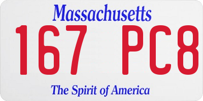 MA license plate 167PC8