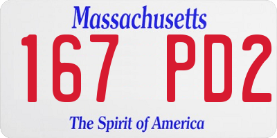 MA license plate 167PD2