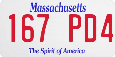 MA license plate 167PD4