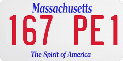 MA license plate 167PE1