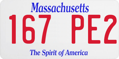 MA license plate 167PE2