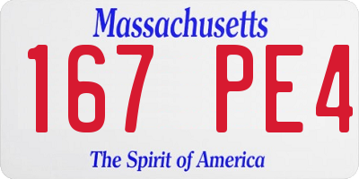 MA license plate 167PE4