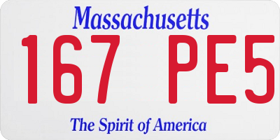 MA license plate 167PE5
