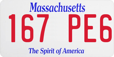 MA license plate 167PE6