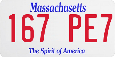 MA license plate 167PE7