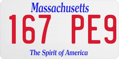 MA license plate 167PE9