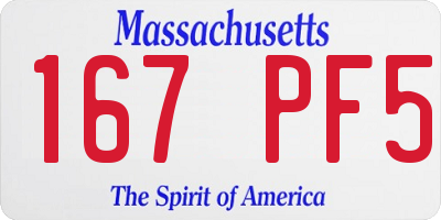 MA license plate 167PF5
