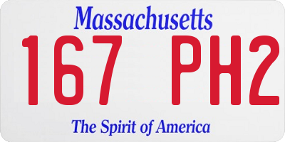 MA license plate 167PH2