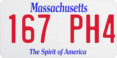 MA license plate 167PH4