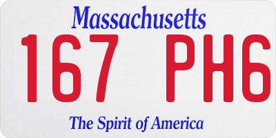 MA license plate 167PH6