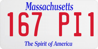 MA license plate 167PI1