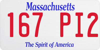 MA license plate 167PI2