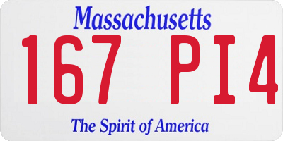 MA license plate 167PI4