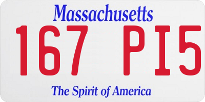 MA license plate 167PI5