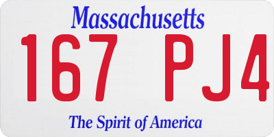 MA license plate 167PJ4