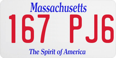 MA license plate 167PJ6