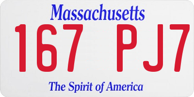 MA license plate 167PJ7