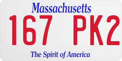 MA license plate 167PK2